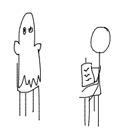 ghost at job interview drawing by mytzuliet in Artbitrator