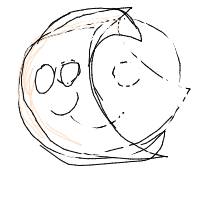 moon smiling drawing by misztrzaleale in Artbitrator