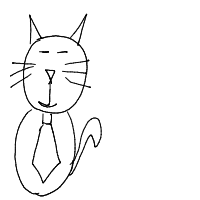 cat with tie drawing by infi in Artbitrator