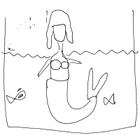 mermaid at aquarium drawing by infi in Artbitrator