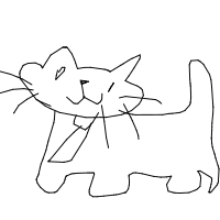 cat with tie drawing by dosgaja in Artbitrator