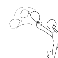 throwing water balloon drawing by haventhedino in Artbitrator