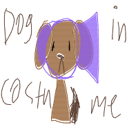 dog in costume drawing by leafyirl in Artbitrator