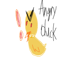 angry duck drawing by leafyirl in Artbitrator