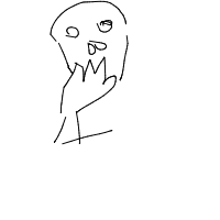 hand on chin drawing by observer in Artbitrator
