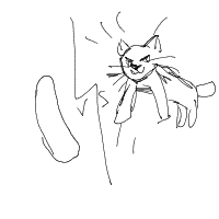 cat vs cucumber drawing by mustvebeendawind in Artbitrator