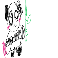 panda eating bamboo drawing by poumegaproo in Artbitrator
