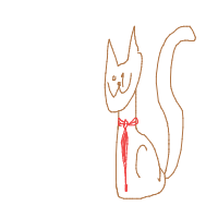 cat with tie drawing by aggggg in Artbitrator