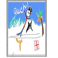 slipping on banana peel drawing by tenxo in Artbitrator