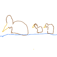 duck leading ducklings drawing by jackjb in Artbitrator