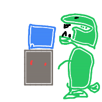 dinosaur in modern office drawing by adolfhitler in Artbitrator