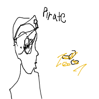 pirate finding treasure drawing by alexihah in Artbitrator