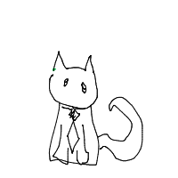 cat with tie drawing by alexihah in Artbitrator