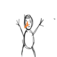 waving snowman drawing by carrotdrawz in Artbitrator