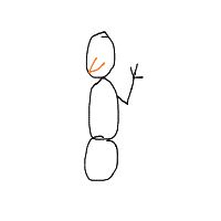 waving snowman drawing by stockinganarchy in Artbitrator