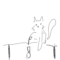 cat knocking things off table drawing by ermhi in Artbitrator