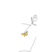 slipping on banana peel drawing by ermhi in Artbitrator