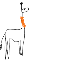 giraffe with scarf drawing by adzwinz in Artbitrator