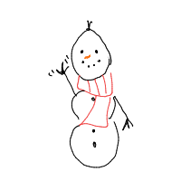 waving snowman drawing by testtestetst in Artbitrator