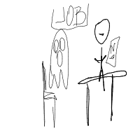 ghost at job interview drawing by hhhh in Artbitrator