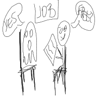 ghost at job interview drawing by hhhh in Artbitrator