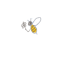 bee carrying flower drawing by dfellow69 in Artbitrator