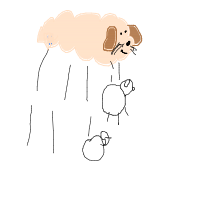raining cats and dogs drawing by barbusse in Artbitrator