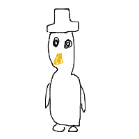 penguin with a hat drawing by kirti1808 in Artbitrator