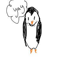 excited penguin drawing by rory_gloom in Artbitrator