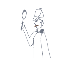 detective with magnifying glass drawing by maniuuu in Artbitrator