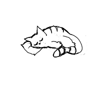 sleeping cat drawing by daisymerollin in Artbitrator