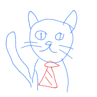 cat with tie drawing by theredrain in Artbitrator