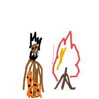 caveman discovering fire drawing by sailor in Artbitrator