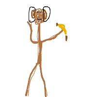 monkey with banana drawing by yigx252 in Artbitrator