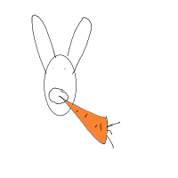 rabbit eating carrot drawing by archi in Artbitrator