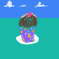cupcake with cherry drawing by viceroy in Artbitrator
