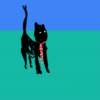 cat with tie drawing by viceroy in Artbitrator
