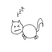 sleeping cat drawing by maximogentini in Artbitrator
