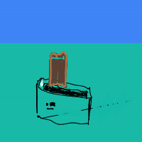 bread in toaster ejecting drawing by viceroy in Artbitrator