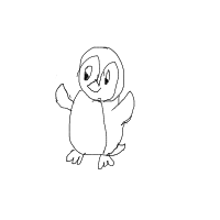 excited penguin drawing by sumbrownskingurl in Artbitrator