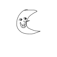 moon smiling drawing by yippeekhol in Artbitrator