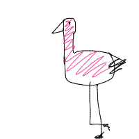 flamingo standing on one leg drawing by yippeekhol in Artbitrator