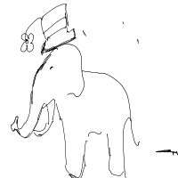 elephant with a hat drawing by ali009635 in Artbitrator