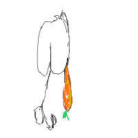 rabbit eating carrot drawing by loraxx in Artbitrator