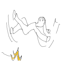 slipping on banana peel drawing by ali009635 in Artbitrator