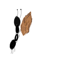 ant carrying giant crumb drawing by ali009635 in Artbitrator