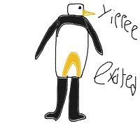 excited penguin drawing by juuhi in Artbitrator