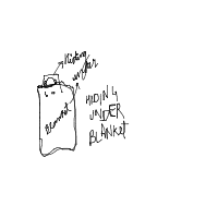 hiding under blanket drawing by dededededededed in Artbitrator