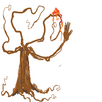 tree giving high five drawing by brzoza in Artbitrator