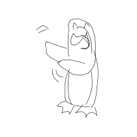 excited penguin drawing by elevetorman in Artbitrator
